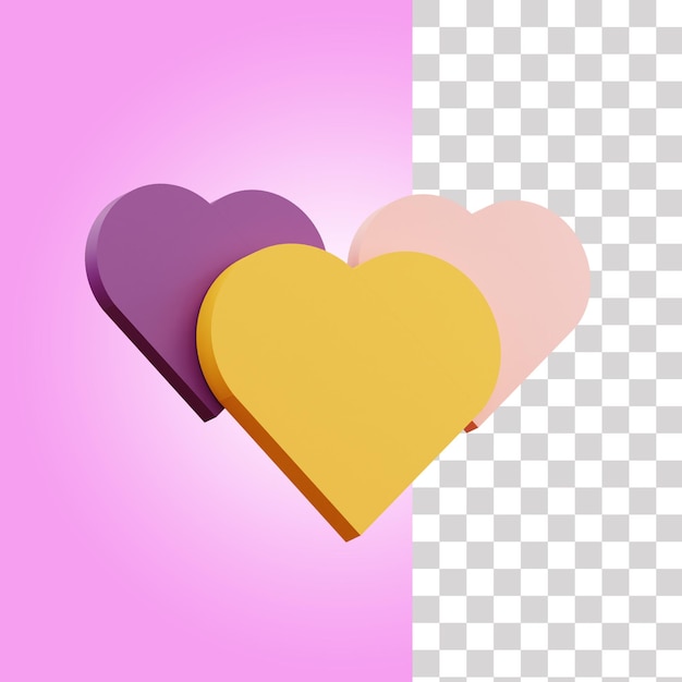 Heart emoji 3d illustration