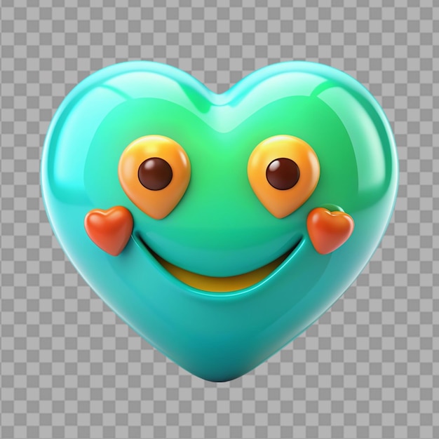 PSD heart emoji on transparent background