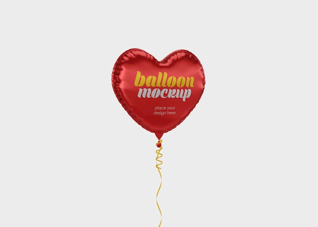 Heart foil balloon mockup