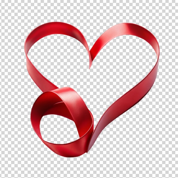 PSD heart from a ribbon isolated on white background