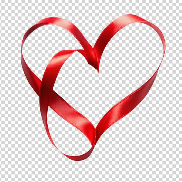 PSD heart from a ribbon isolated on white background