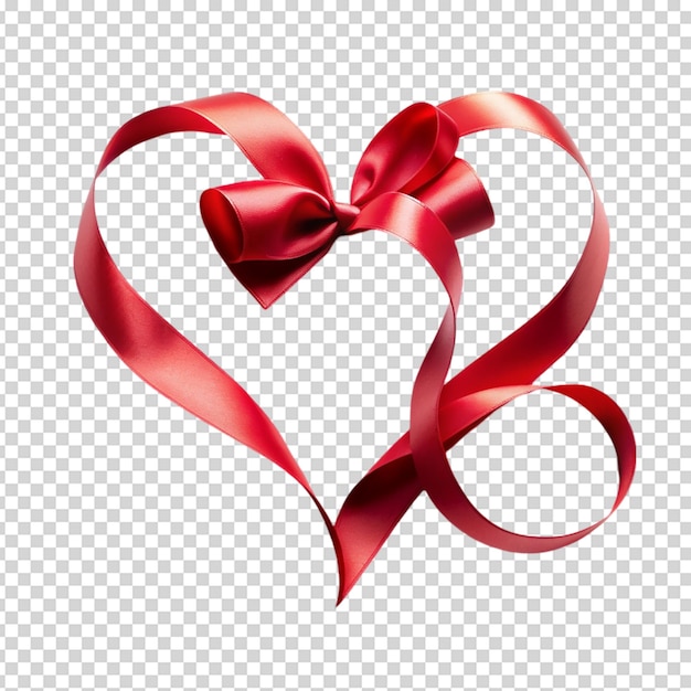 PSD heart from a ribbon isolated on white background