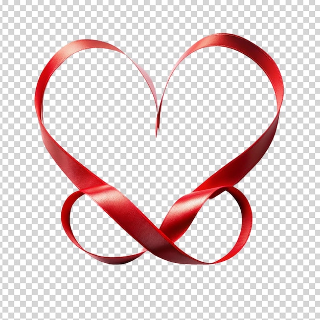 PSD heart from a ribbon isolated on white background