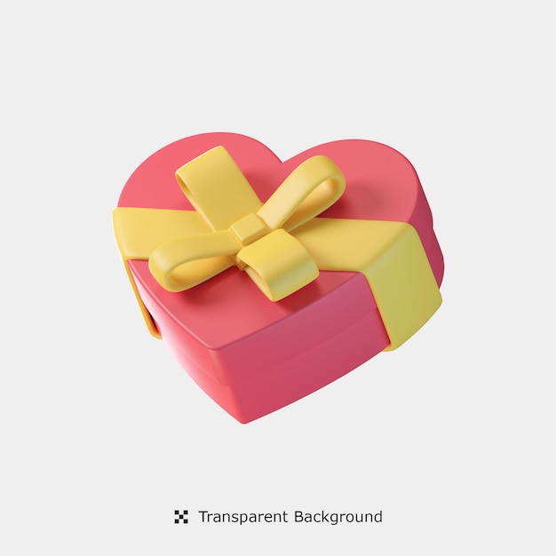 Heart Gift 3d icon illustration