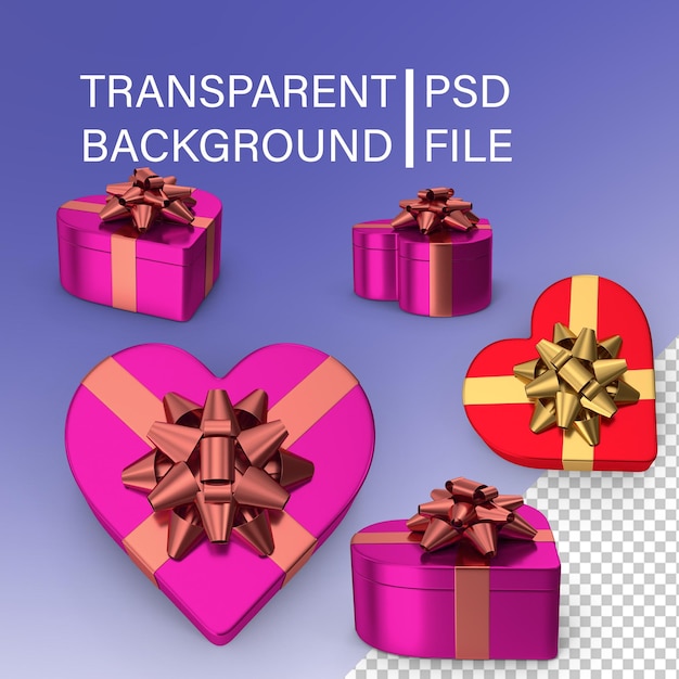 Heart Gift Box PNG