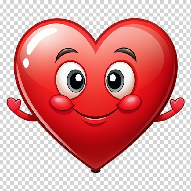 A heart happy cartoon isolated on transparent background