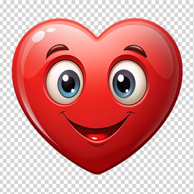 A heart happy cartoon isolated on transparent background