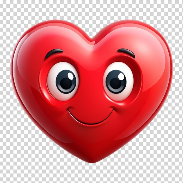 A heart happy cartoon isolated on transparent background