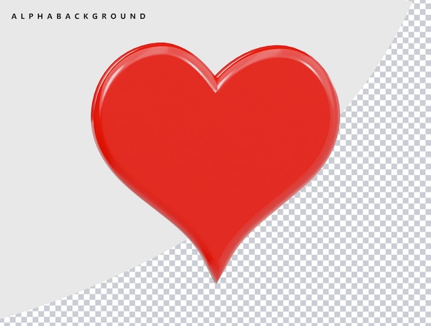 PSD heart icon 3d render illustration