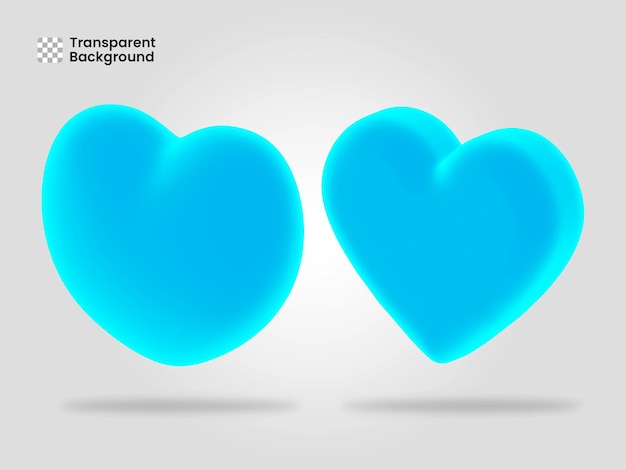 Heart icon isolated 3d render illustration