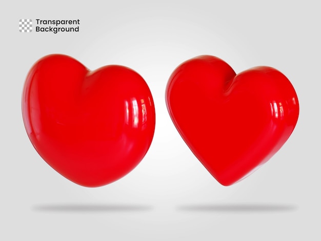 Heart icon isolated 3d render illustration