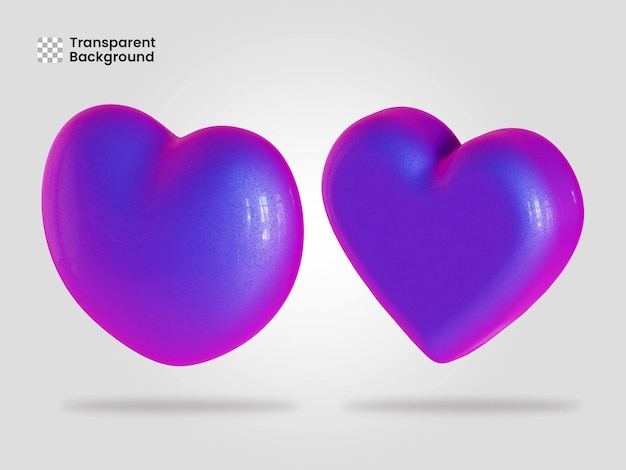 Heart icon isolated 3d render illustration