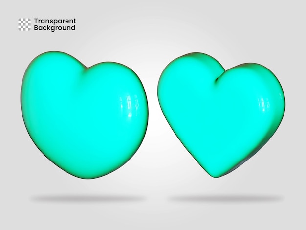 Heart icon isolated 3d render illustration