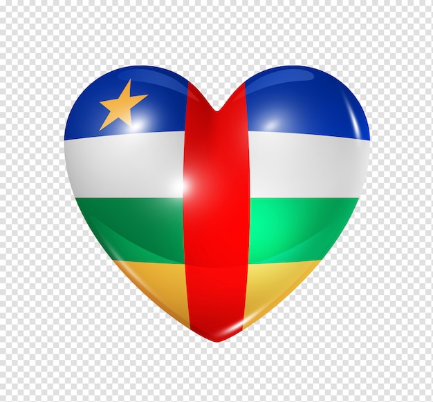 PSD heart icon with flag of central african republic