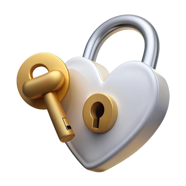 PSD a heart lock with a lock and lock on it