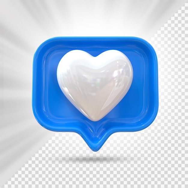 Heart love icon 3D