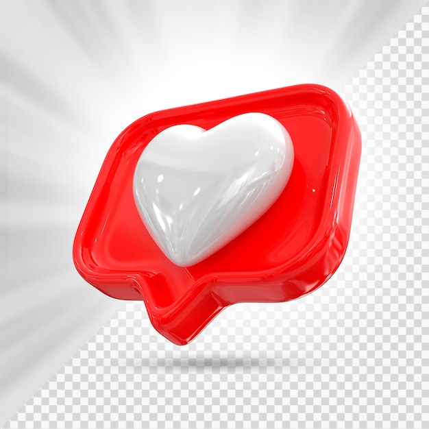 Heart love icon 3D