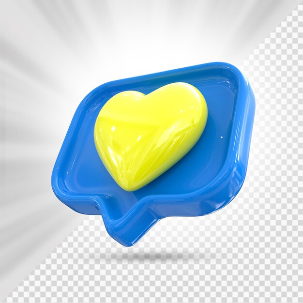 Heart love icon 3D