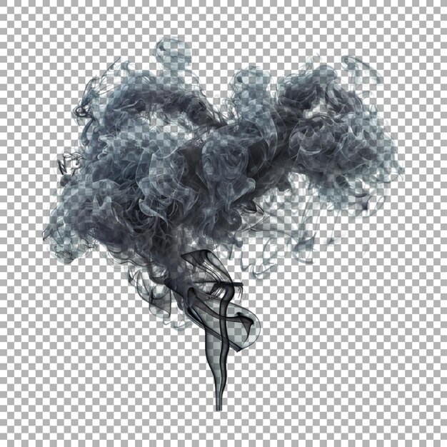 PSD heart made with smoke on transparent background ai generated