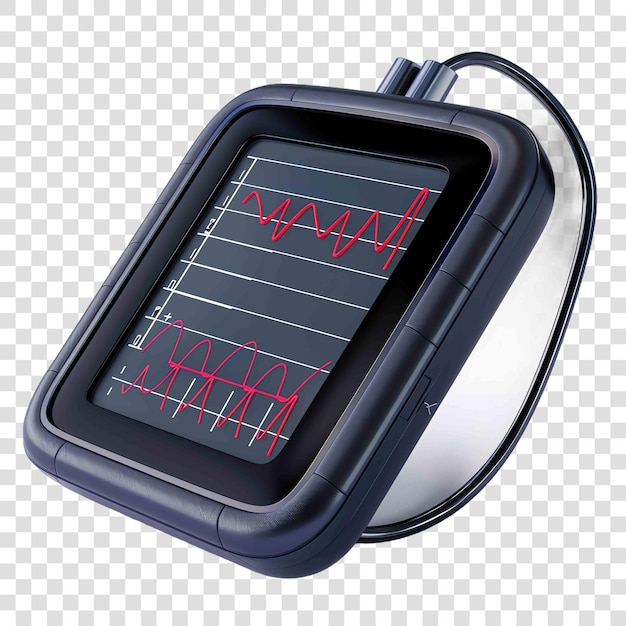 PSD heart monitor transparent background realistic elementon transparent background