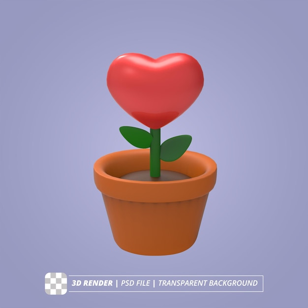 HEART PLANT 3D RENDER ISOLATED IMAGES