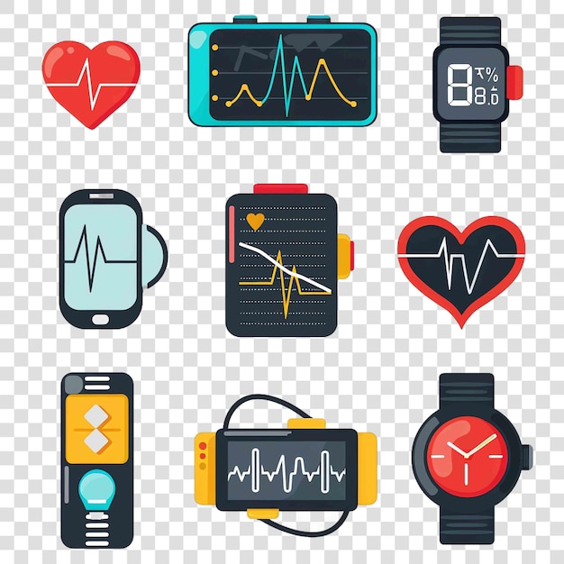 PSD heart rate monitors transparent background vector elementon transparent background