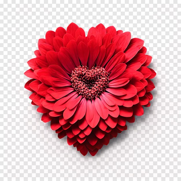 Heart shape Cineraria flower isolated on a transparent background