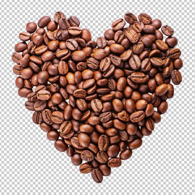 PSD heart shape coffee beans transparent background