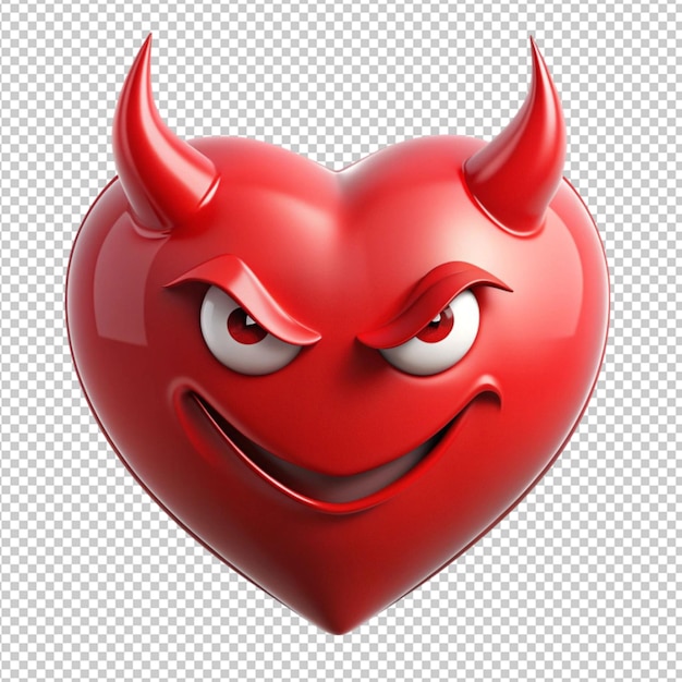 PSD heart shape devil with facial expression