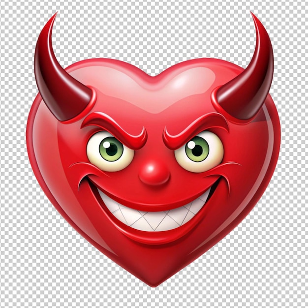 PSD heart shape devil with facial expression