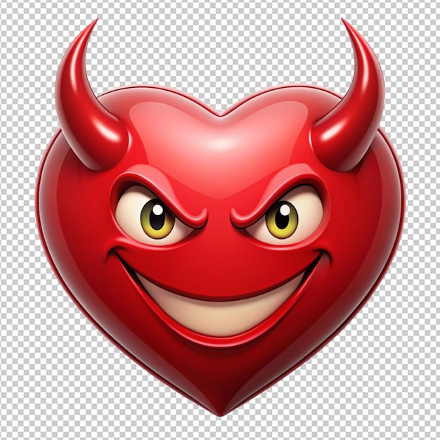 PSD heart shape devil with facial expression