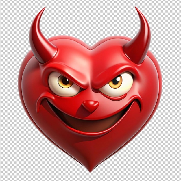 PSD heart shape devil with facial expression