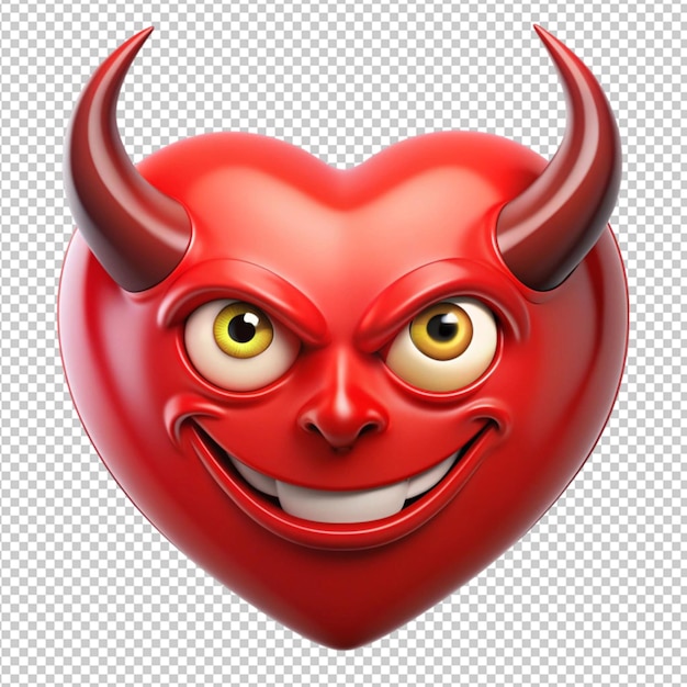 PSD heart shape devil with facial expression