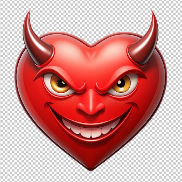 heart shape devil with facial expression