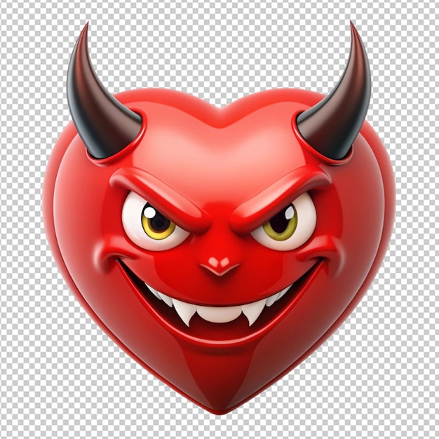 PSD heart shape devil with facial expression