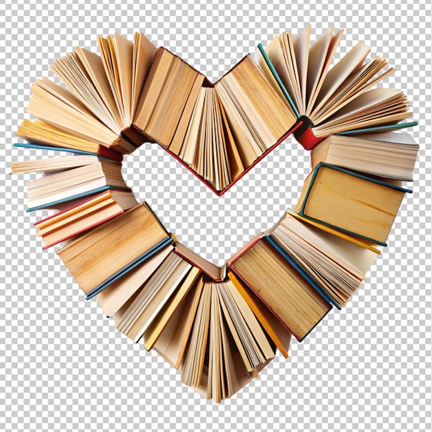 heart shape from books love reading concept