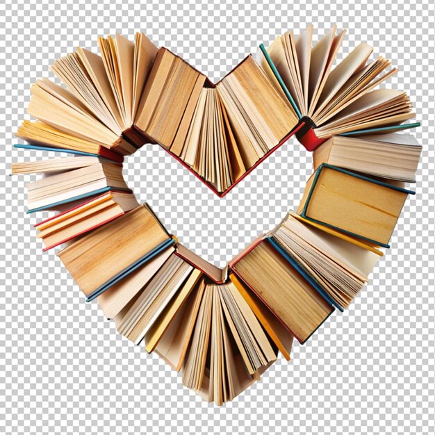 PSD heart shape from books love reading concept