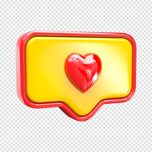 Heart shape social media notification icon in speech bubbles