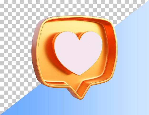 heart shape with chat bubble 3d icon