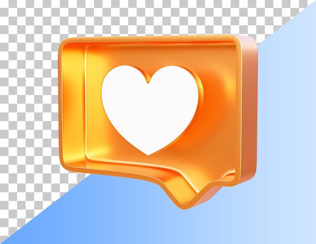 heart shape with chat bubble 3d icon