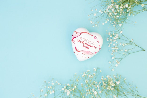 Heart shaped box mockup for valentine