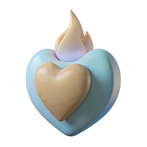 PSD a heart shaped candle with the top lit up