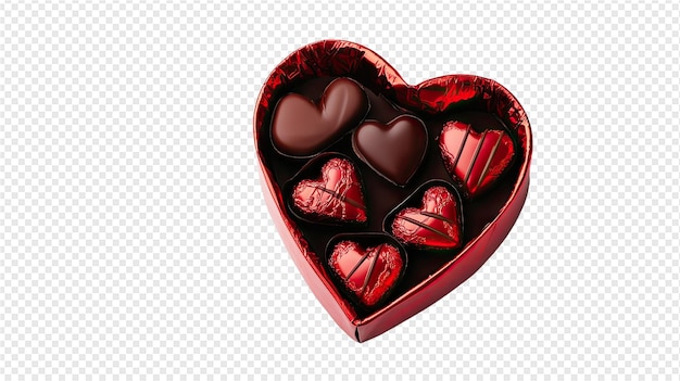 PSD a heart shaped chocolate with a heart shaped box of chocolates