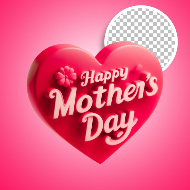 PSD a heart shaped heart with the words happy mothers day on it