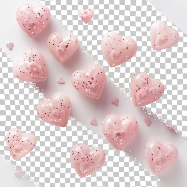 PSD a heart shaped item with hearts on a checkered background