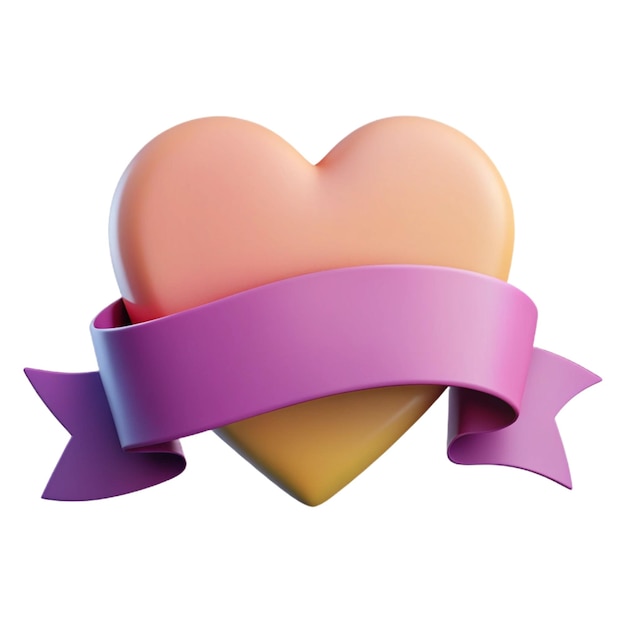 PSD a heart shaped item with a ribbon that says quot heart quot on it