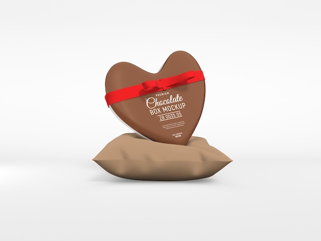 Heart Shaped Metal Chocolate Box Packaging Mockup