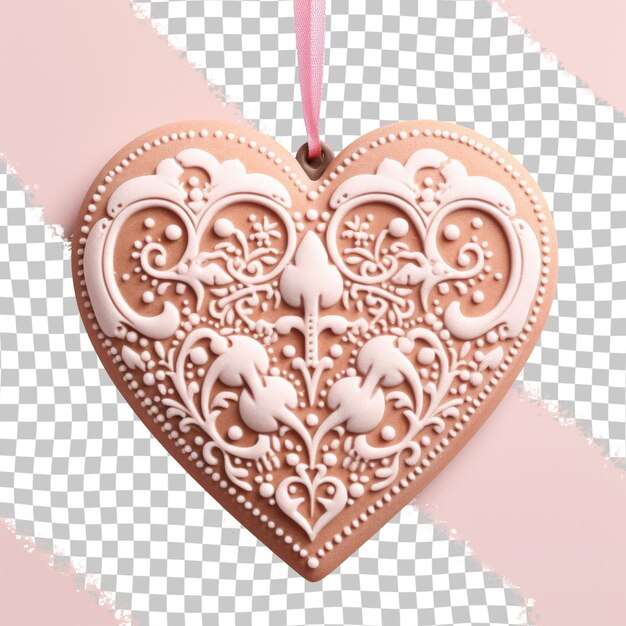 PSD a heart shaped ornament with a pink background