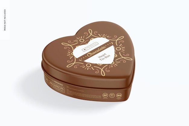 Heart Shaped Tin Box Mockup