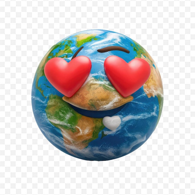 a heart shaped world with a heart on it